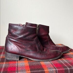Frye Men's Dark Red Leather Boots